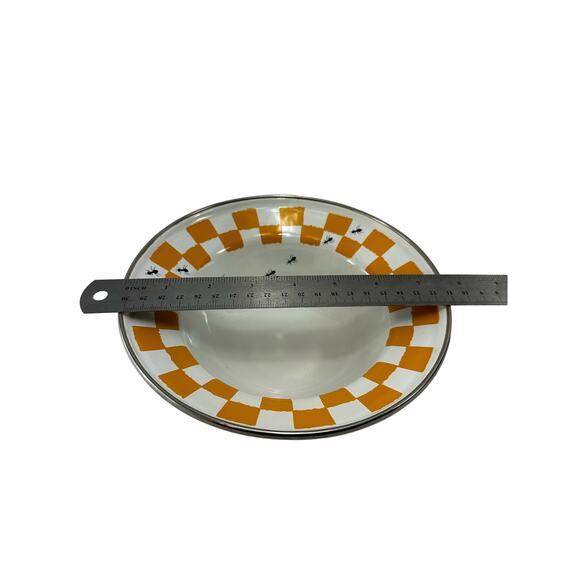 The Golden Rabbit II Joan Wilkes Gold Checkers & Ants‎ Enamelware Bowls Set of 3 - Picture 10 of 14